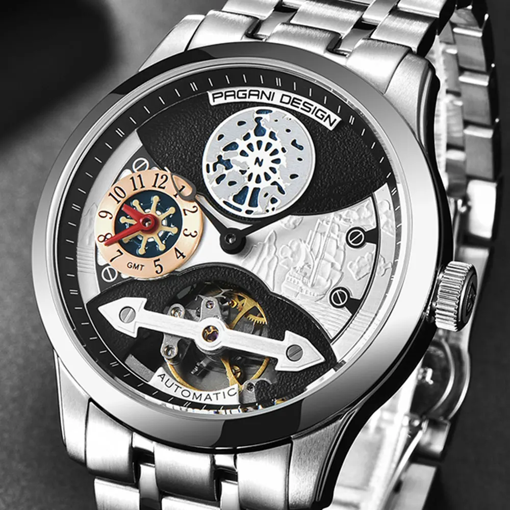 Часы Pagani design Мужские механические люксовые повседневные модные автоматические с
