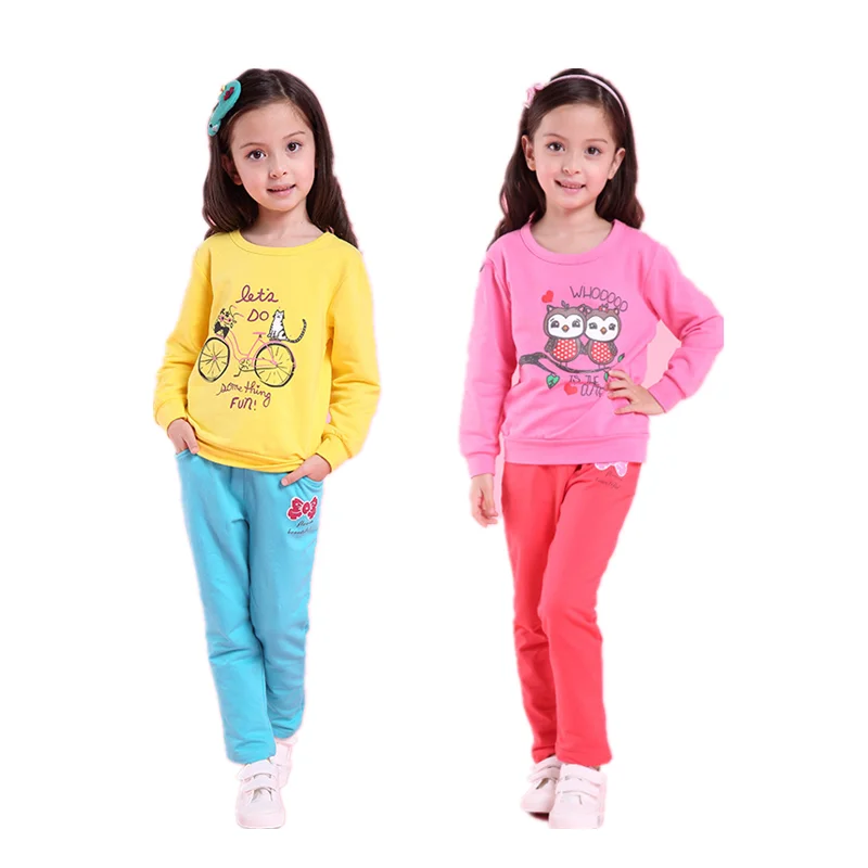 

BBD Children Cotton Pants Girls Spring Solid Color Terry Fashion Sweatpants Kids Straight Trousers Infants 3-8 Years Clothes