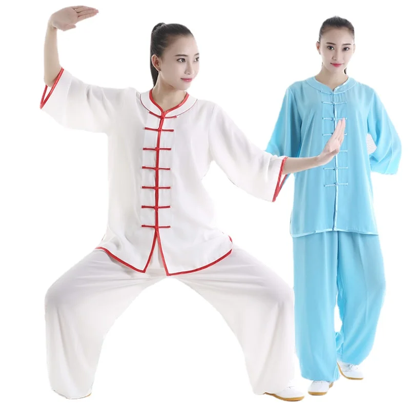 Набор боевых искусств Taiji Kungfu мужская женская летняя одежда с коротким рукавом