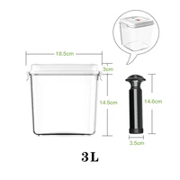 Large Capacity Vacuum Plastic Food Storage Container With Hand Pump Preservation Moisture-Proof Kitchen Box for Vacuum Sealer