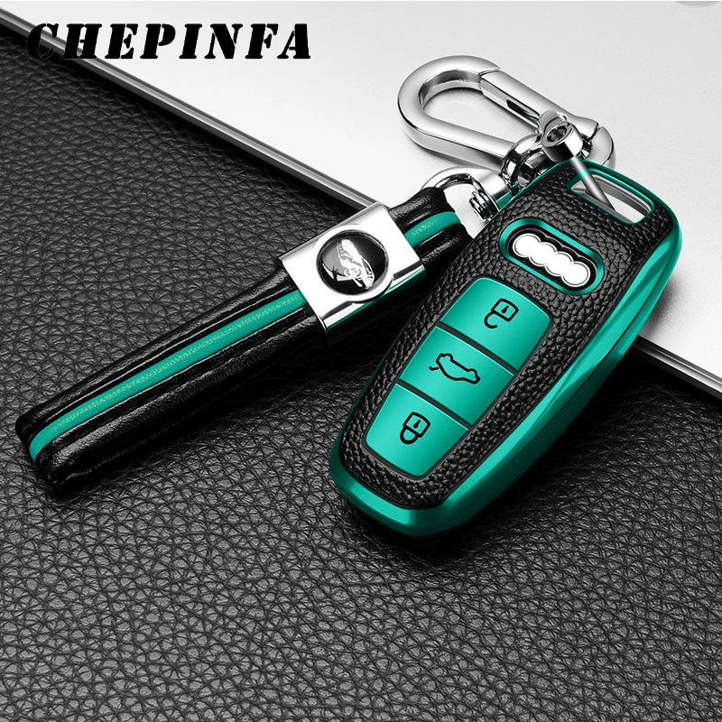 Чехол для автомобильного ключа из ТПУ защитный чехол с полным покрытием Audi A4L A6L A7