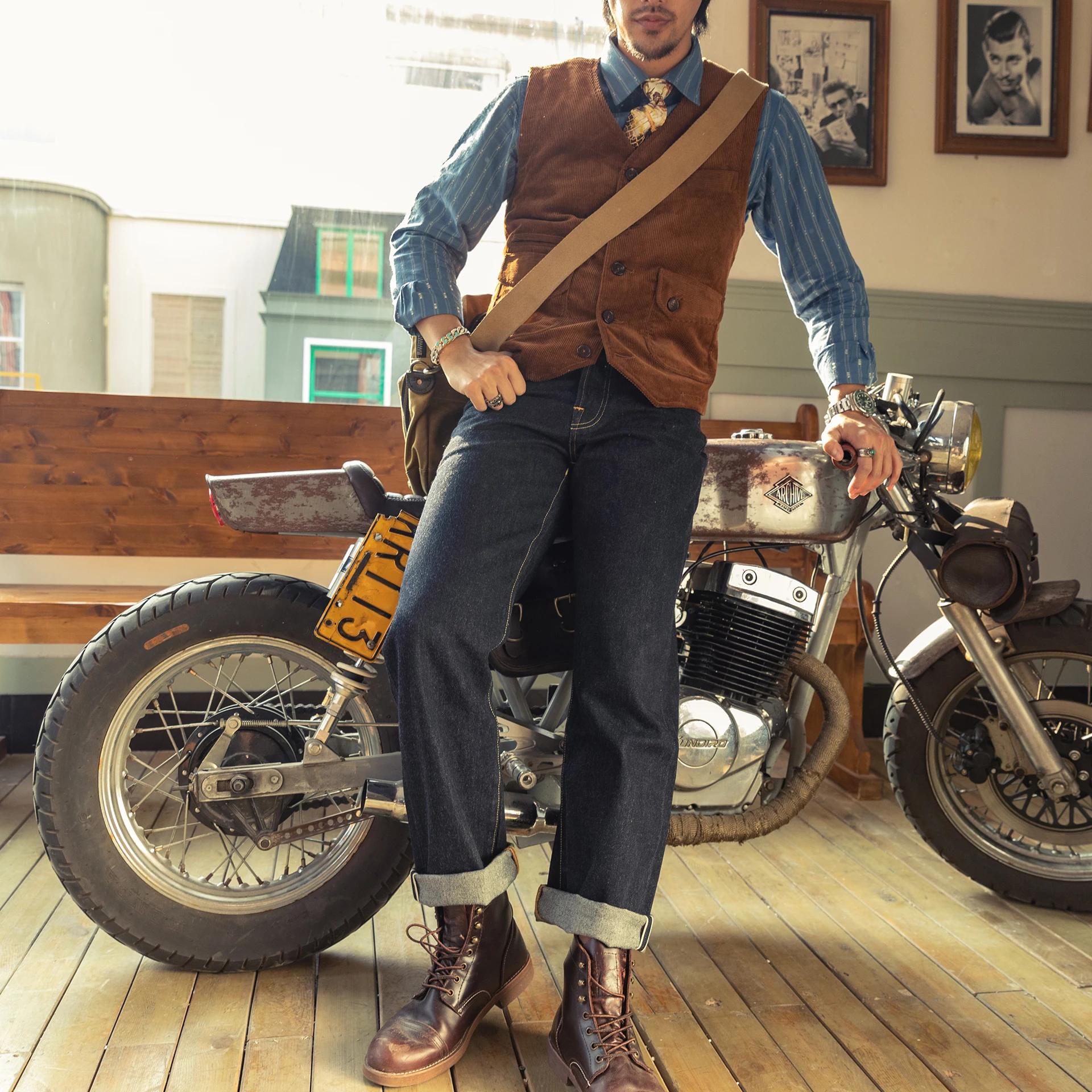 Мужские Винтажные джинсовые брюки повседневные необработанные штаны цвета