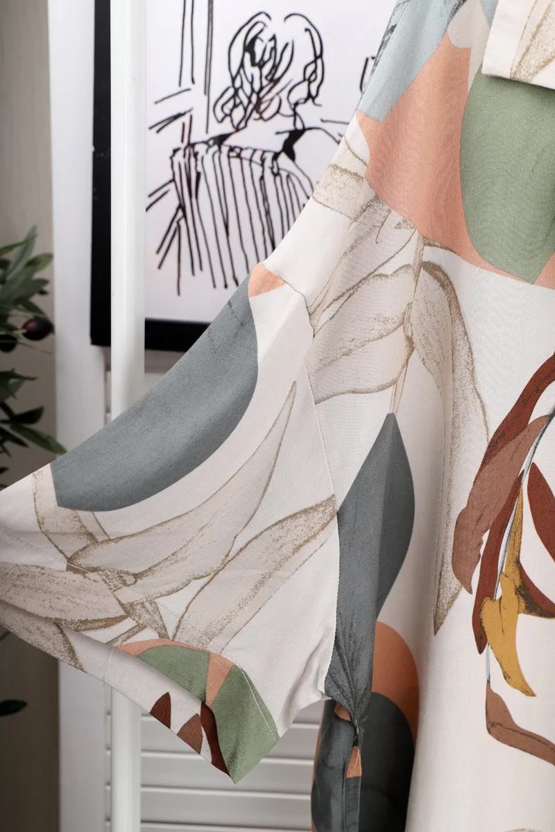 Женский пижамный комплект, летний комплект из двух предметов, с короткими рукавами, шелковые женские пижамы с принтом ладони, Женское ночное белье, домашняя одежда