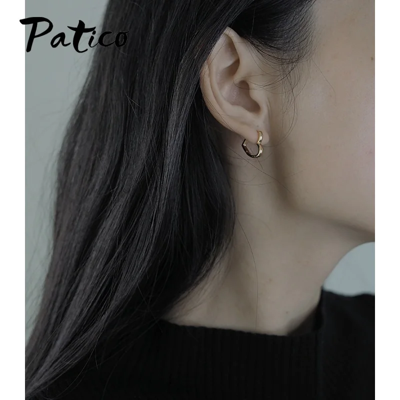 Женские серьги-кольца из серебра 100% пробы с сердечками