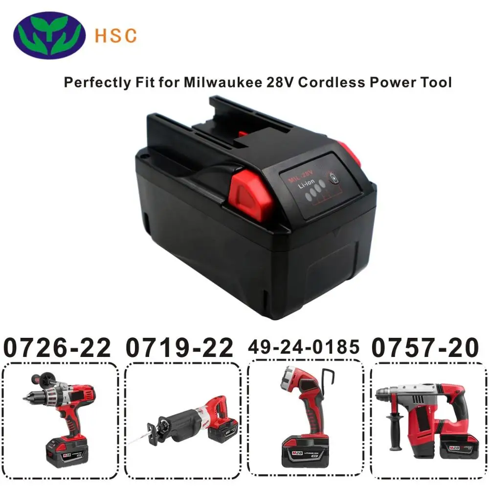 4.0Ah 18650 Батарея пакет Mil28B Li ion аккумулятор 28V Замена для милуо 28v FLEX28V BS28A V28B M28BX BS28-A