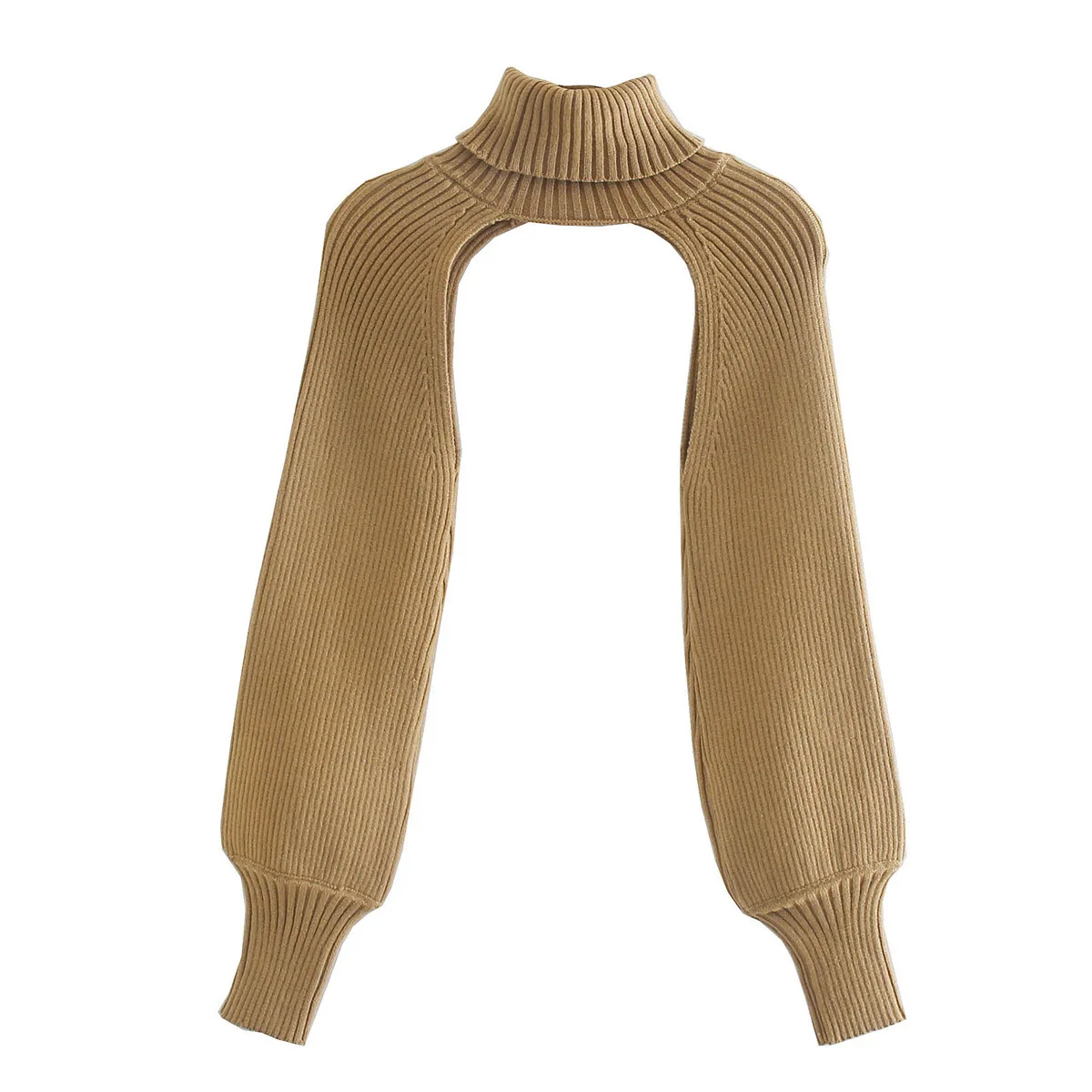 

Winter Hollow Tube Tops Turtleneck Sweater Tops Long Sleeves Sweater Solid Color Crop Tops Women Sweaters Pullovers Streetwear