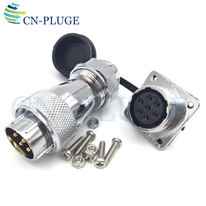 Водонепроницаемый авиационный панельный соединитель WS20 тип 7 pin светодиодные