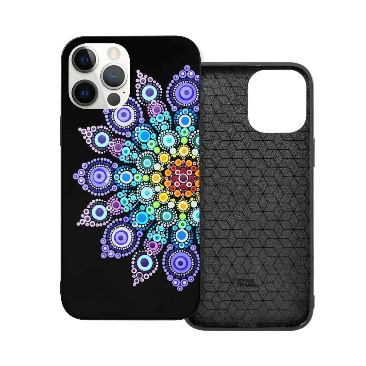 

Радужный любовь Мандала PC СТЕКЛО ТПУ чехол для телефона iPhone 12 11 Xs Xr X Pro Max Mini 7 8 Se2 Plus 6 6S