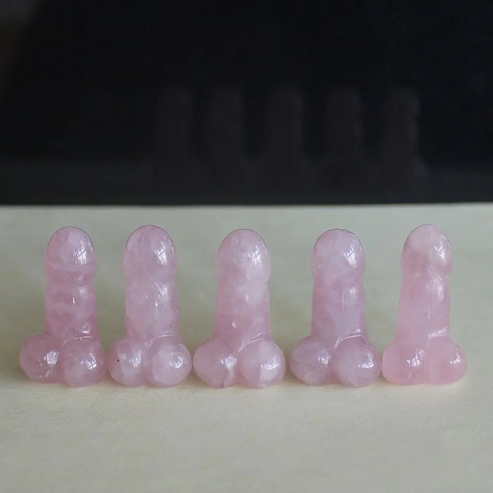 

5pcs Mini Hand Carved Mixed gemstom crystal Man genital Penis testicle Figurine lovely pocket stone(28mm-30mm)