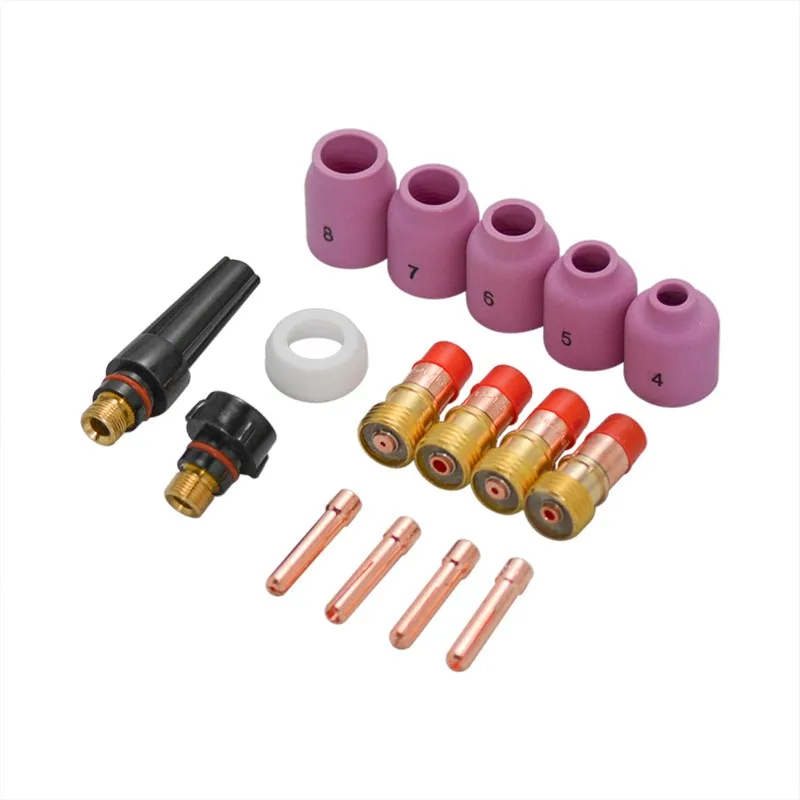 

16pc TIG Welding Torches Accessories For WP-17 WP-18 WP-26 Ceramic Alumina Nozzle Gas Lens TIG Back Cap Soldering Supplies