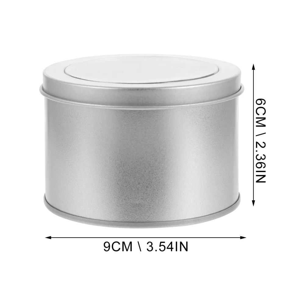 

12pcs Tinplate Sundries Storage Cans Clear Lid Round Storage Cans (Silver)