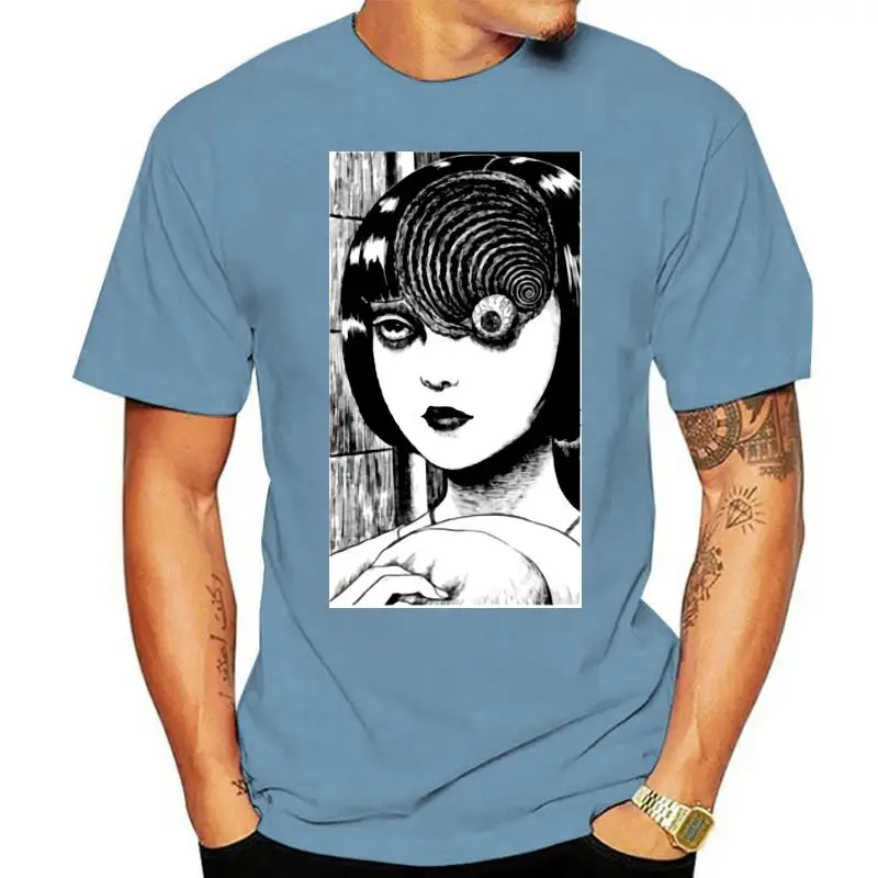 

Uzumaki Junji Ito Japanese Horror Manga MenBlack T Shirt Tee Halloween New