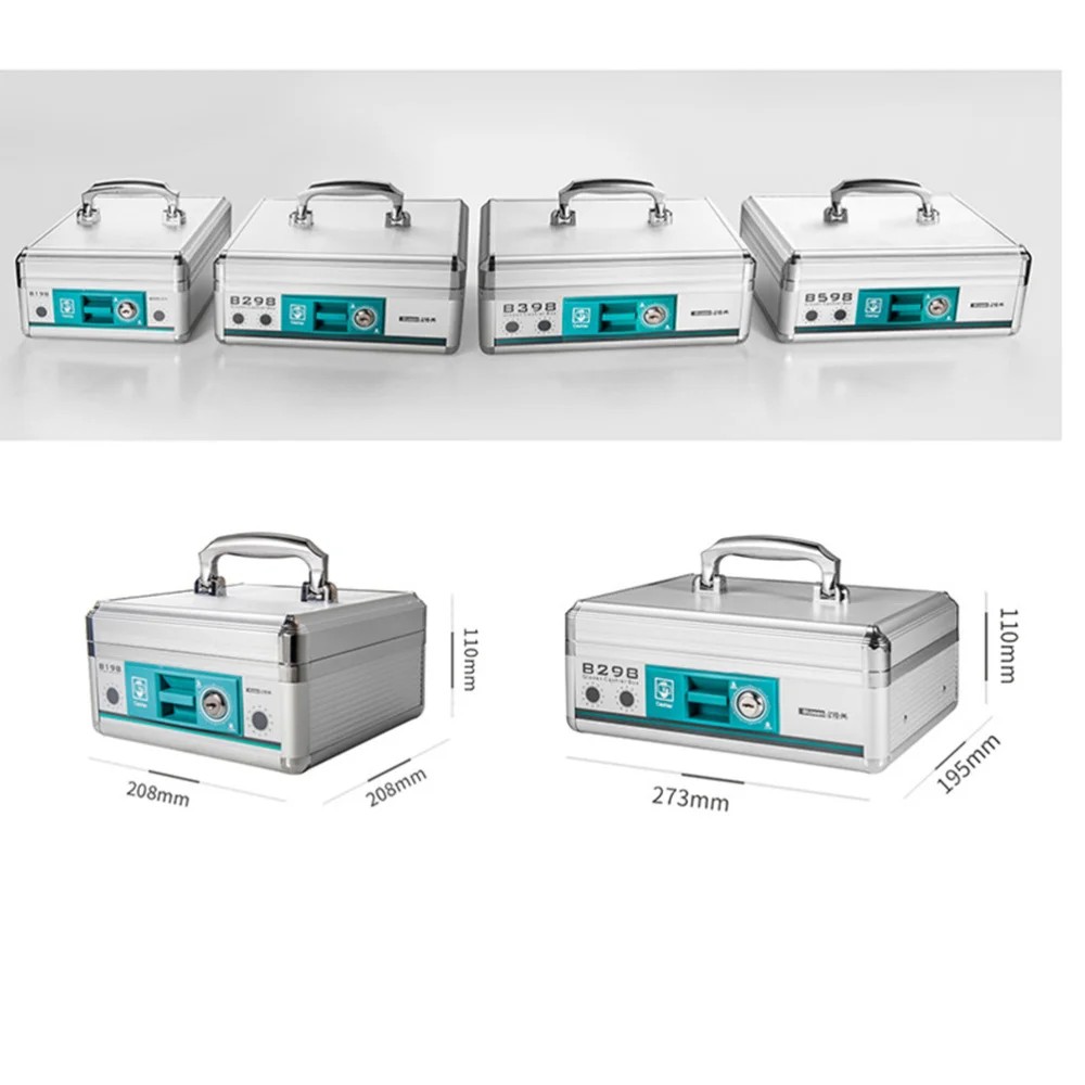 

Multipurpose Portable Cashier Storage Case Anti-theft Cash Box Money Holder Household - B298 (Silver)