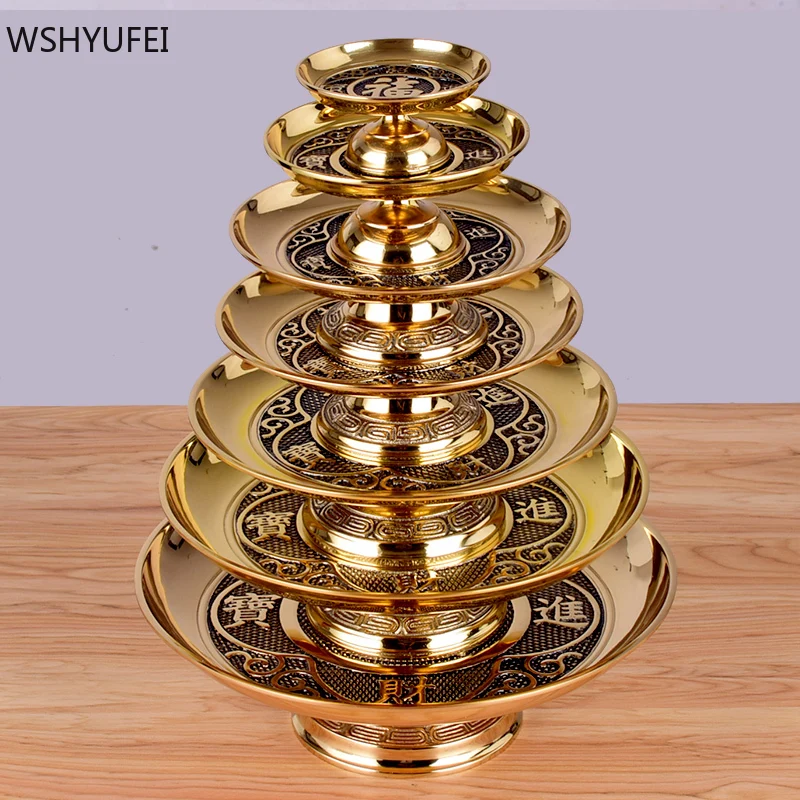 

Латунная тарелка с фруктами в виде зала Будды, украшение для гостиной, тарелка для трибуны, традиционные закрепленные тарелки, Буддийские п...