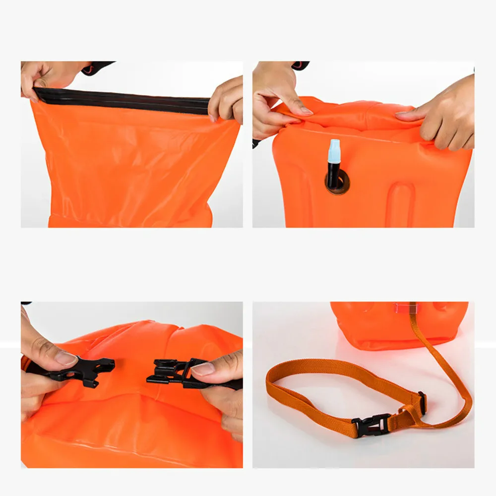 

PVC Boya Swimming Open Waters Bag Large Inflatable Gas Nozzle Safety Float Lightweight Flotation Bag Life Saving Tractee Buoy