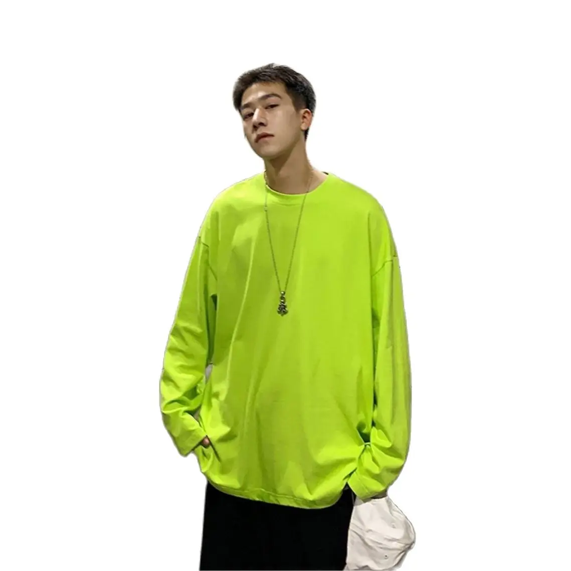 

Nice Spring Autumn Candy Color Oversized Long Sleeve T shirt Men Women Harajuku Hip Hop Streetwear Tee Shirt Camisetas