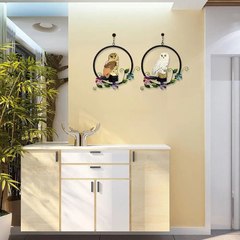 New LED Solar Light Owl Resin Easy To Install Waterproof Hang For Garden Lawn | Лампы и освещение