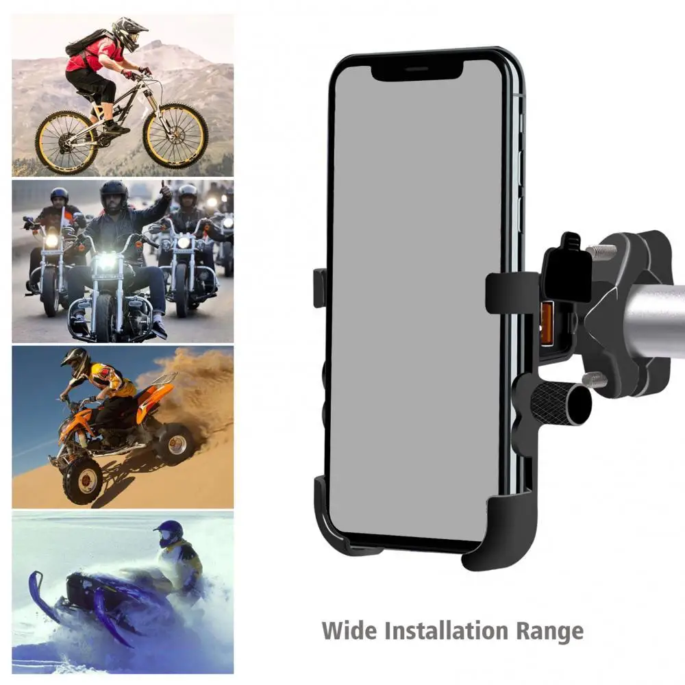 

Waterproof Metal Motorcycle Phone Mount Bracket Holder QC 3.0 USB Quick Charger Motorcycles Electronics Accessories