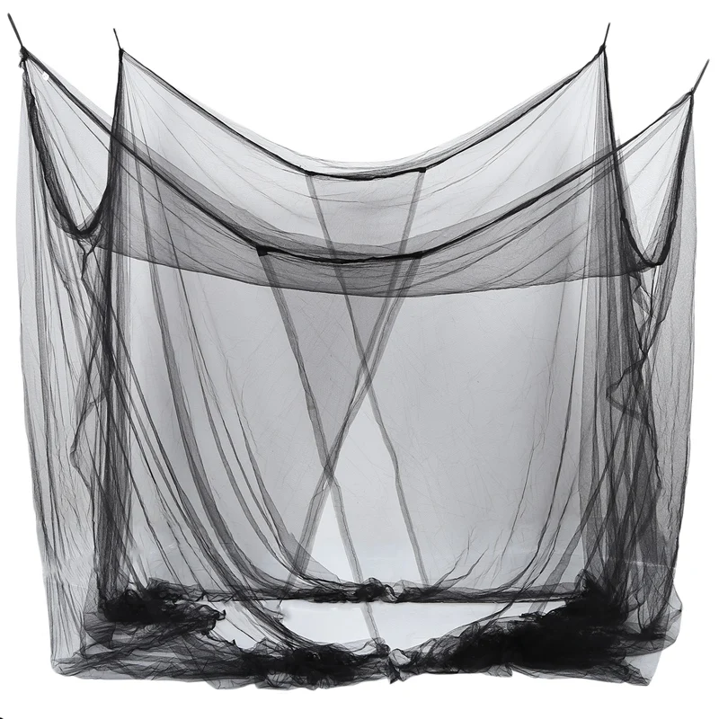 

Женская 4-угловая противомоскитная сетка для кроватки размера Queen/King, 190*210*240 см (черная)