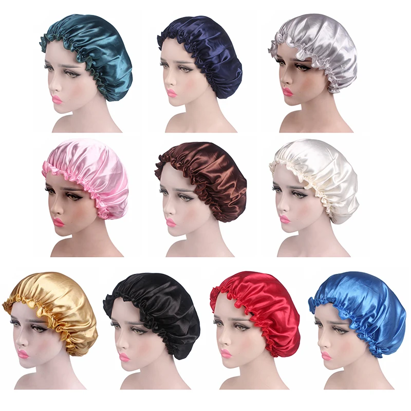 

Регулируемая Шапочка для душа s Hair Атласная шапочка для сна шапочка для душа взрослая Женская шапочка для ночного сна головной убор
