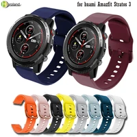 sport silicone 22mm watch strap band for huami amazfit stratos 3 stratos2 2s pace smart wristbands for samsung gear s3 wrist