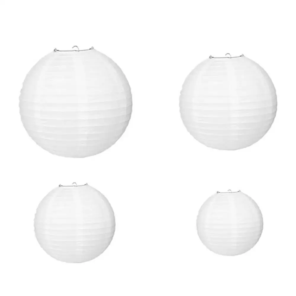 Бумажные красивые праздничные белые фонари сотовые шарики бумажные украшение - Фото №1