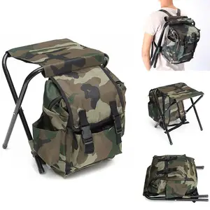 2 in 1 outdoor fishing chair foldable camping stool portable backpack cooler insulated picnic bag hiking seat table bear bag free global shipping