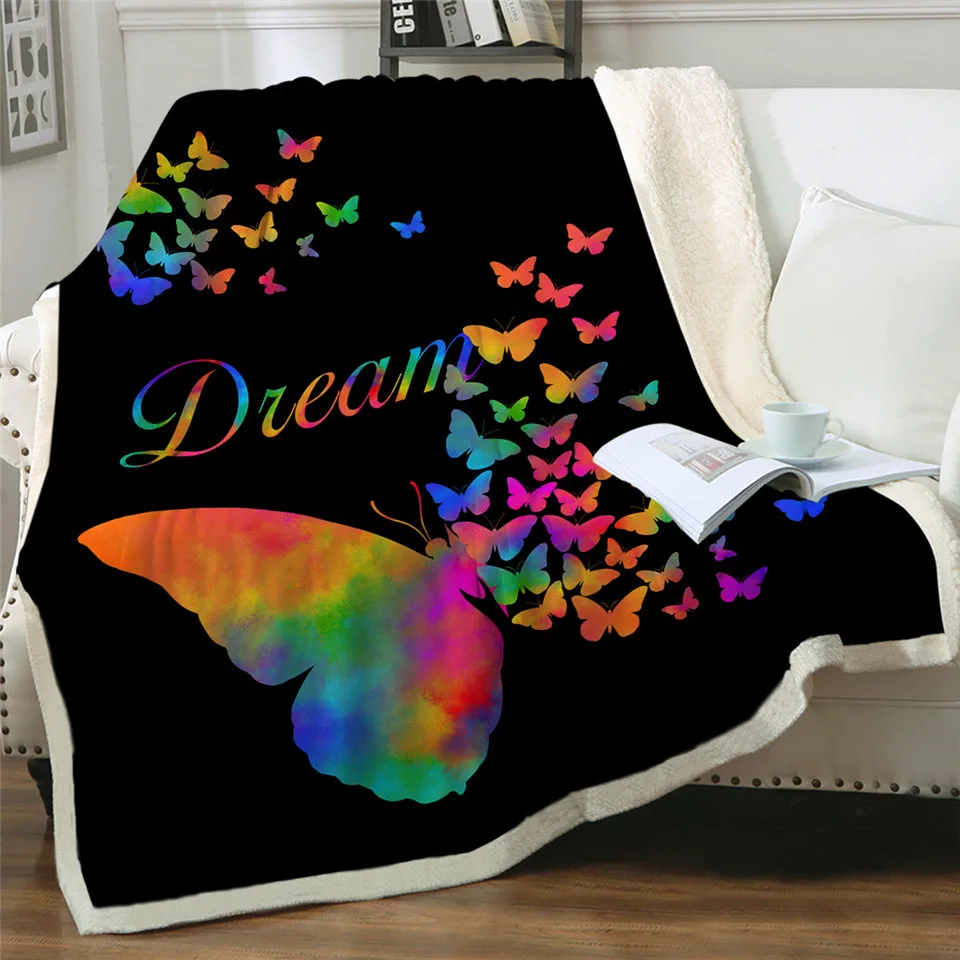 BeddingOutlet одеяло из искусственного меха с летающими бабочками для кроватей, плюшевое одеяло с бабочками для детей и взрослых, постельные принадлежности 150x200