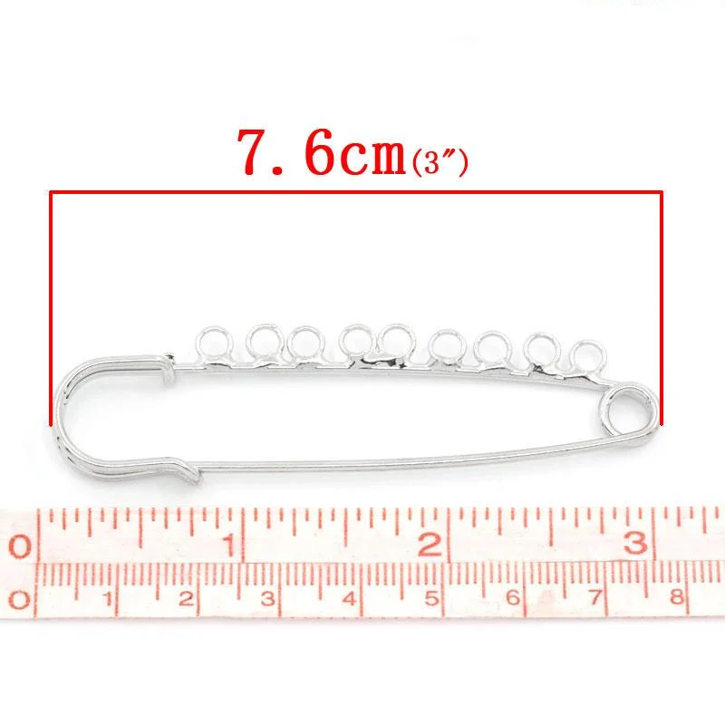 Защитные булавки DoreenBeads броши тусклого серебра 7 6 см x 2 1 (3 &quotx 7/8&quot) 10 шт. (B26439) |
