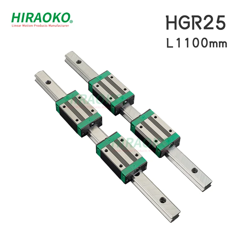 

2Pcs HGR25 1100mm LINEAR GUIDEWAY Rail 4Pcs HGH25CA Slider Block Same size as HIWIN