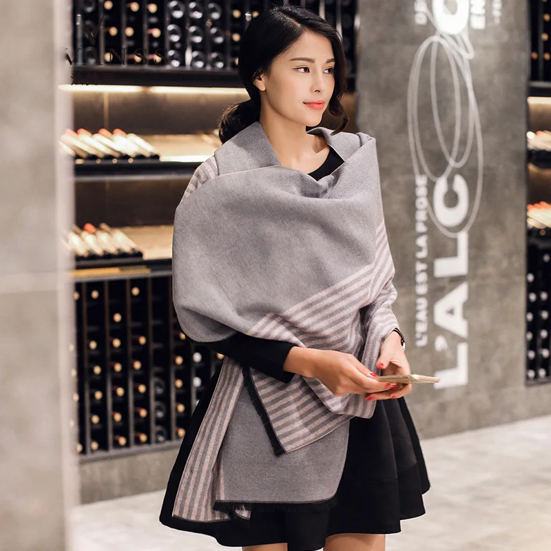 Новый элегантный темпераментный двухсторонний кашемировый шарф в Вертикальную