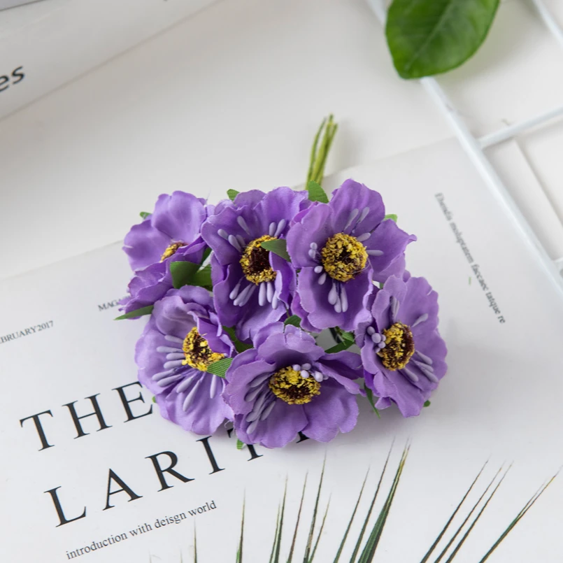 

60 шт., шелковые рождественские украшения с вишней, домашний тычинка, мини-букет, свадебная гирлянда «сделай сам», искусственные цветы для поделок для скрапбукинга