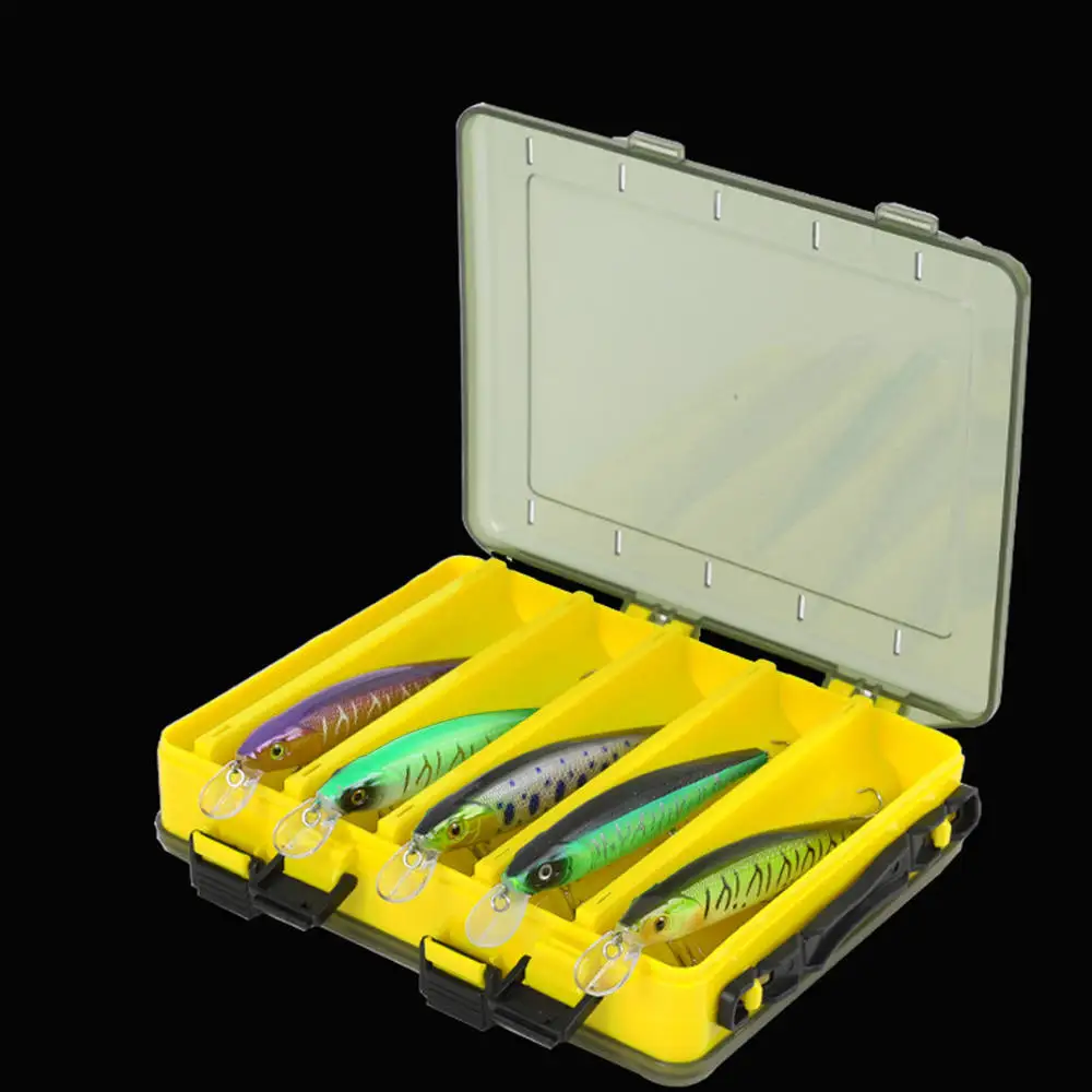 Двухсторонняя Рыболовная Приманка крючки коробка желтый/красный чехол для