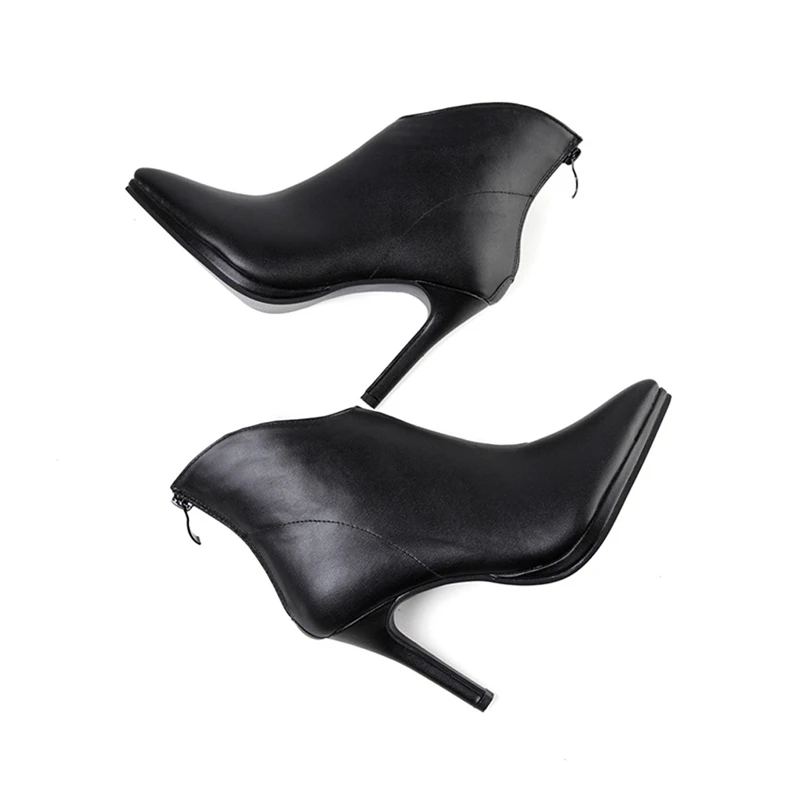 Ботинки женская обувь Модные женские ботильоны на молнии высоком каблуке из