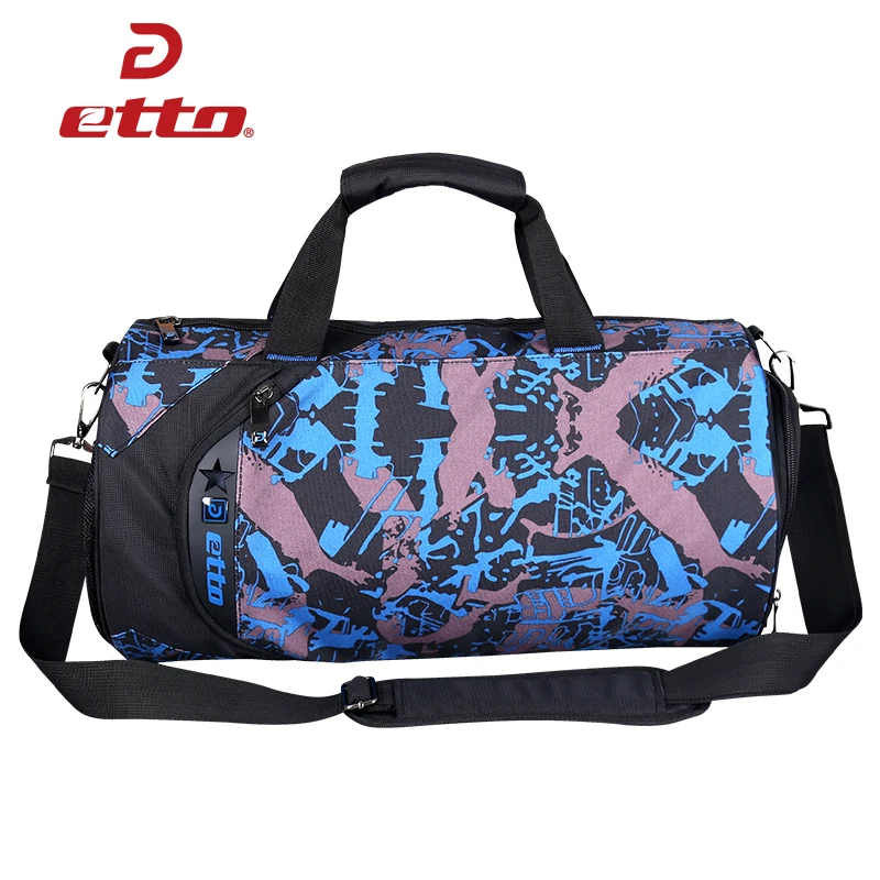Etto Waterproof Gym Bag Fitness Training Sports Bag Portable Shoulder Travel Bag Independent Shoes Storage Basketball Bag HAB011