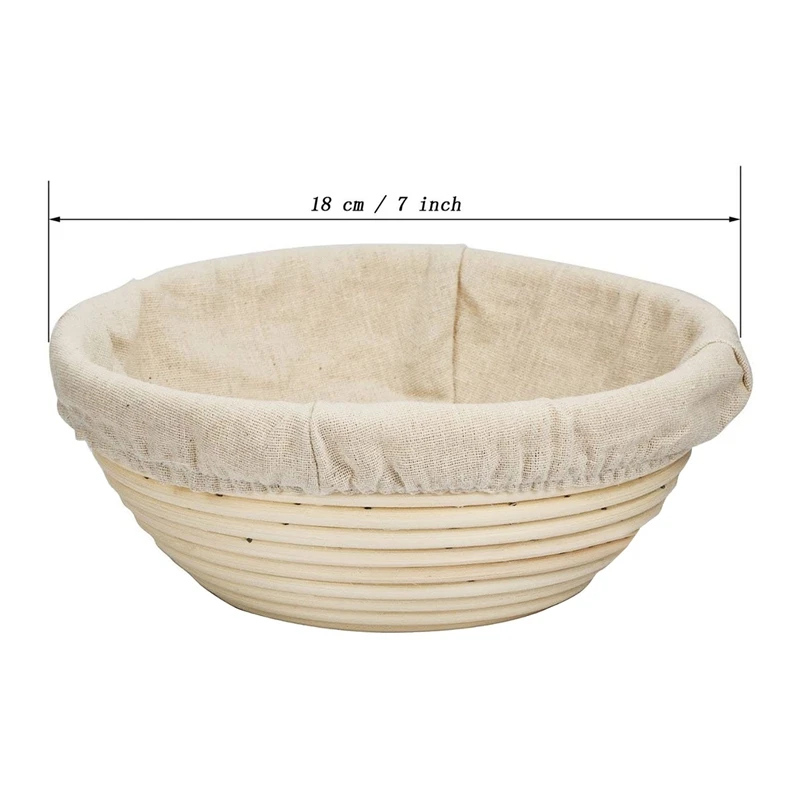 

5Pcs Bread Fermentation Rattan Basket Baguette Proofreading Proof Basket Dough Knife Brush Scraper