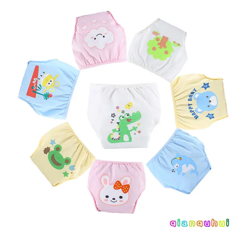 

6pcs Baby Diapers Reusable Cloth Nappies Waterproof Newborn Cotton Diaper Cover For Children Training Pants Potty Underwear