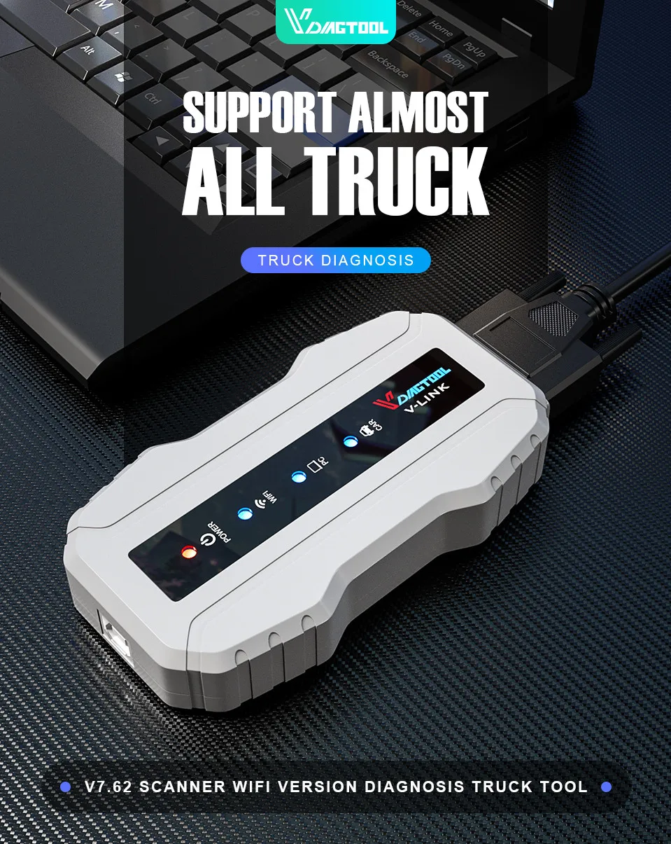 Для VOLVO Truck диагностический сканер VDIAGTOOL V LINK все установщики Wifi сверхмощный OBD2