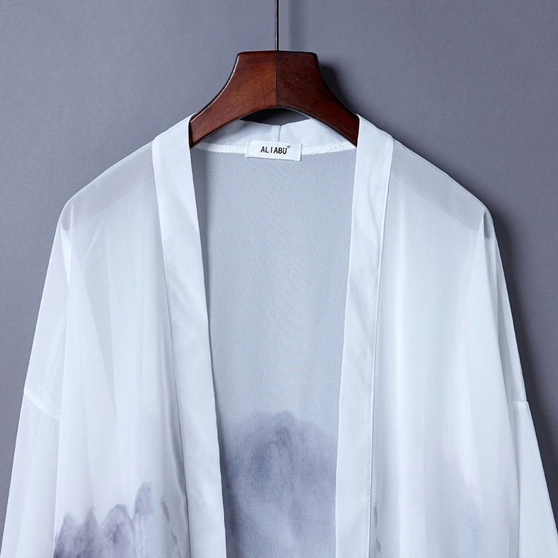 #5306 летняя пикантная прозрачная шифоновая блузка женская Свободная в японском