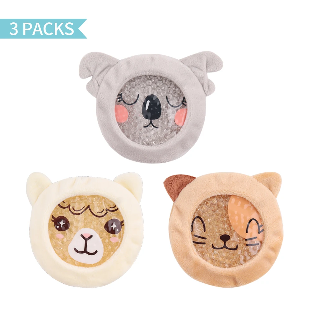 

3 Pcs Reusable Ice Pack for Injuries with Soft Sleeve Children Pain Relief Elbow Knee Toothache Fever Cooling Kids Hot Cold Bags