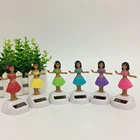 Украшение для автомобиля, танцующая кукла, автомобильные аксессуары, игрушка на солнечной батарее, качающаяся головой, качающаяся анимированная девушка, украшение для автомобиля