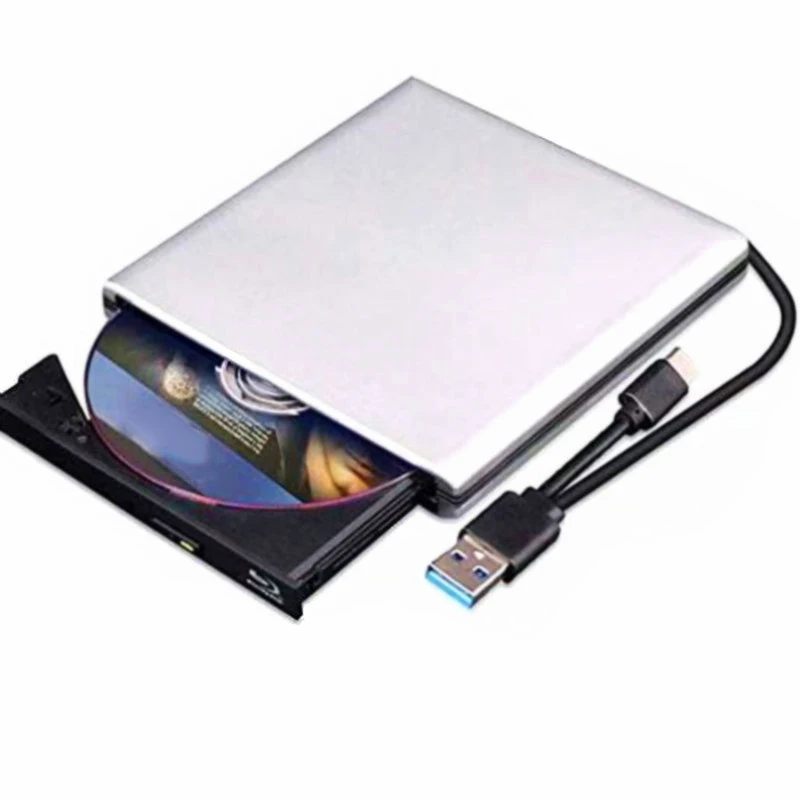 

External Blu Ray Dvd Drive 3D, USB 3.0 Typc C Portable Bluray Dvd Cd Optical Burner for Os Windows 7 8 10 Imac