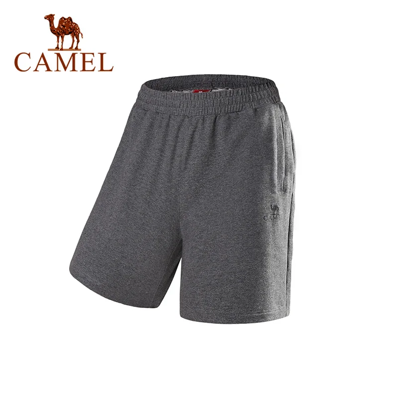 CAMEL мужские спортивные шорты для тренировок в тренажерном зале, бега для фитнеса, кросфита, хлопок, спандекс, дышащие однотонные тренировочные с карманом - Цвет: 149Gray