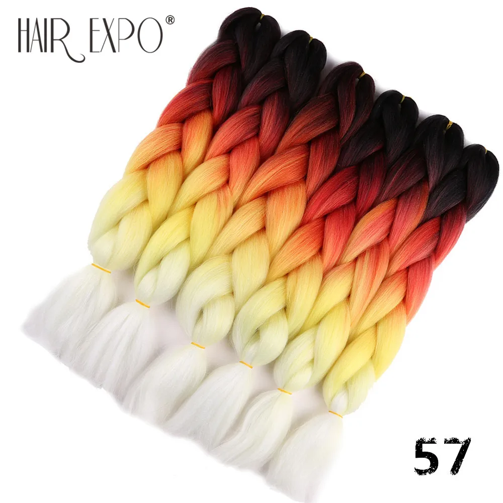 Волосы для наращивания крупных косичек Hair Expo City 24 дюйма синтетические волосы