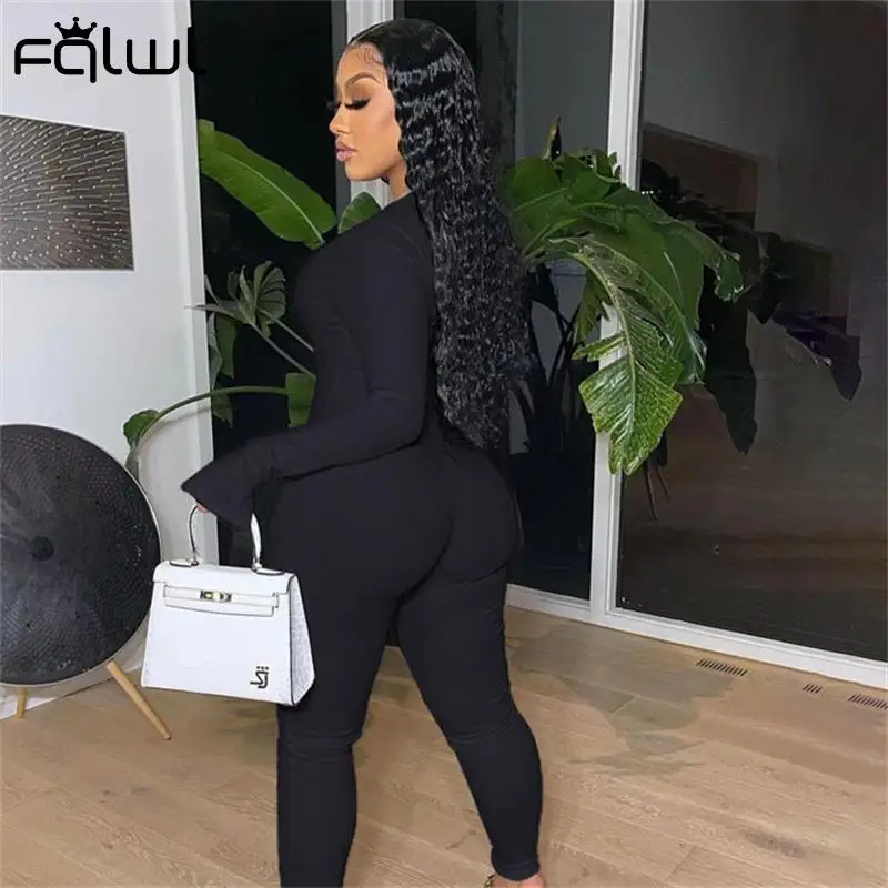

Habbris Fall Winter Chain Hollow Out Black Jumpsuits Women Sexy One Piece Club Outfits For Women Long Sleeve Bodycon Jumpsuit