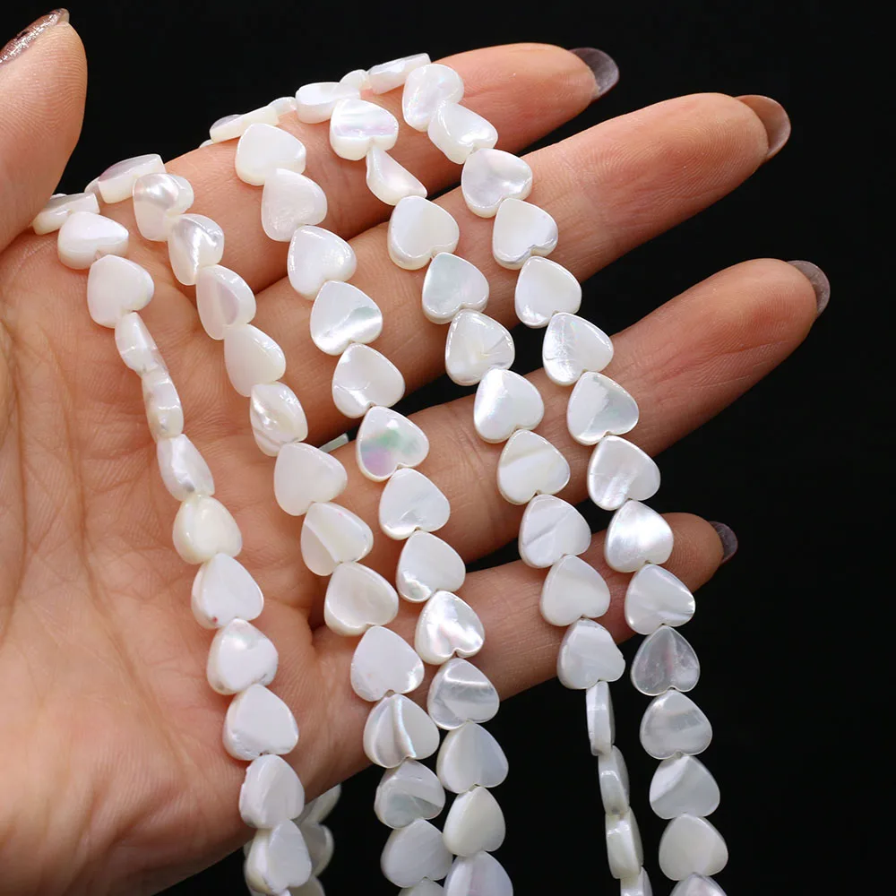 Купи Natural Freshwater White Shell Peach Heart-shaped Boutique Beads Making DIY Charm Necklace Bracelet Jewelry Gift Women Men за 268 рублей в магазине AliExpress