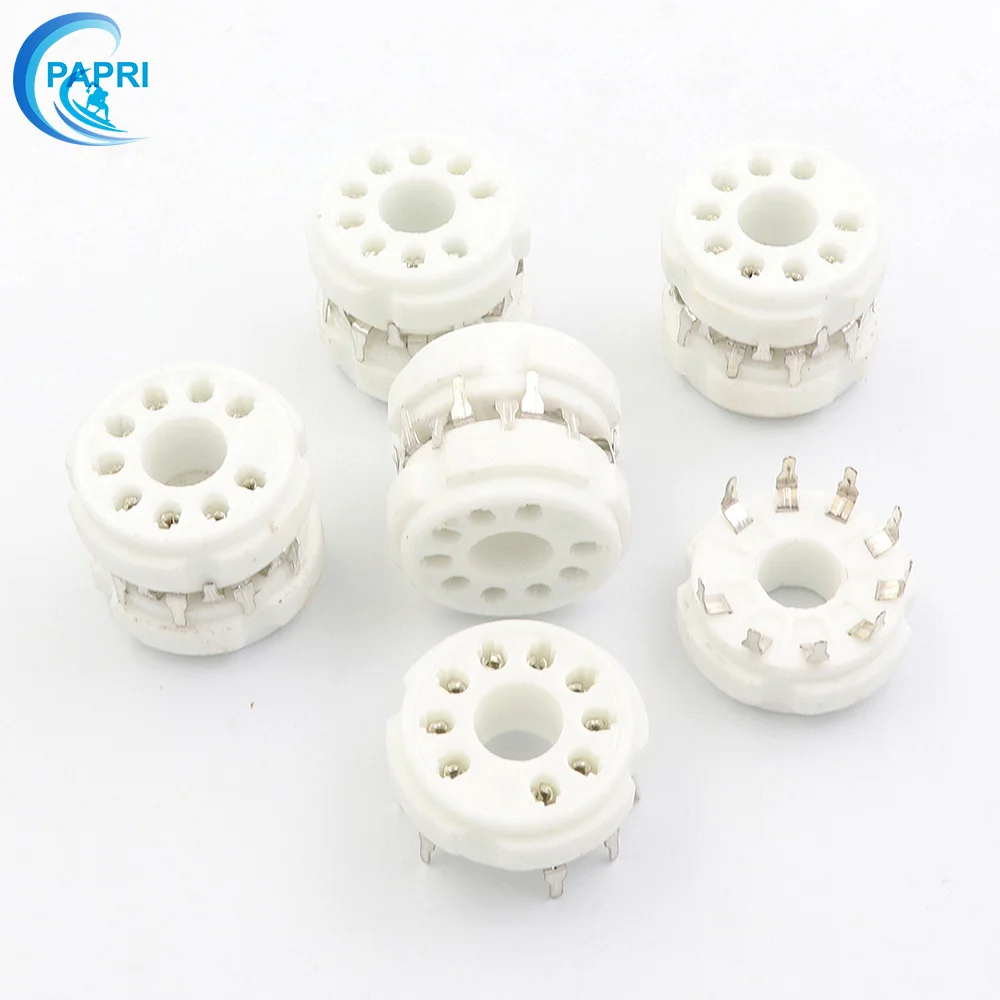 

PAPRI 10 шт. керамическое покрытие олово 9Pin B9D трубка гнездо домашний усилитель печатная плата монтаж аудио для EL504 EL519 6KG6 и т. д. вакуумная трубка