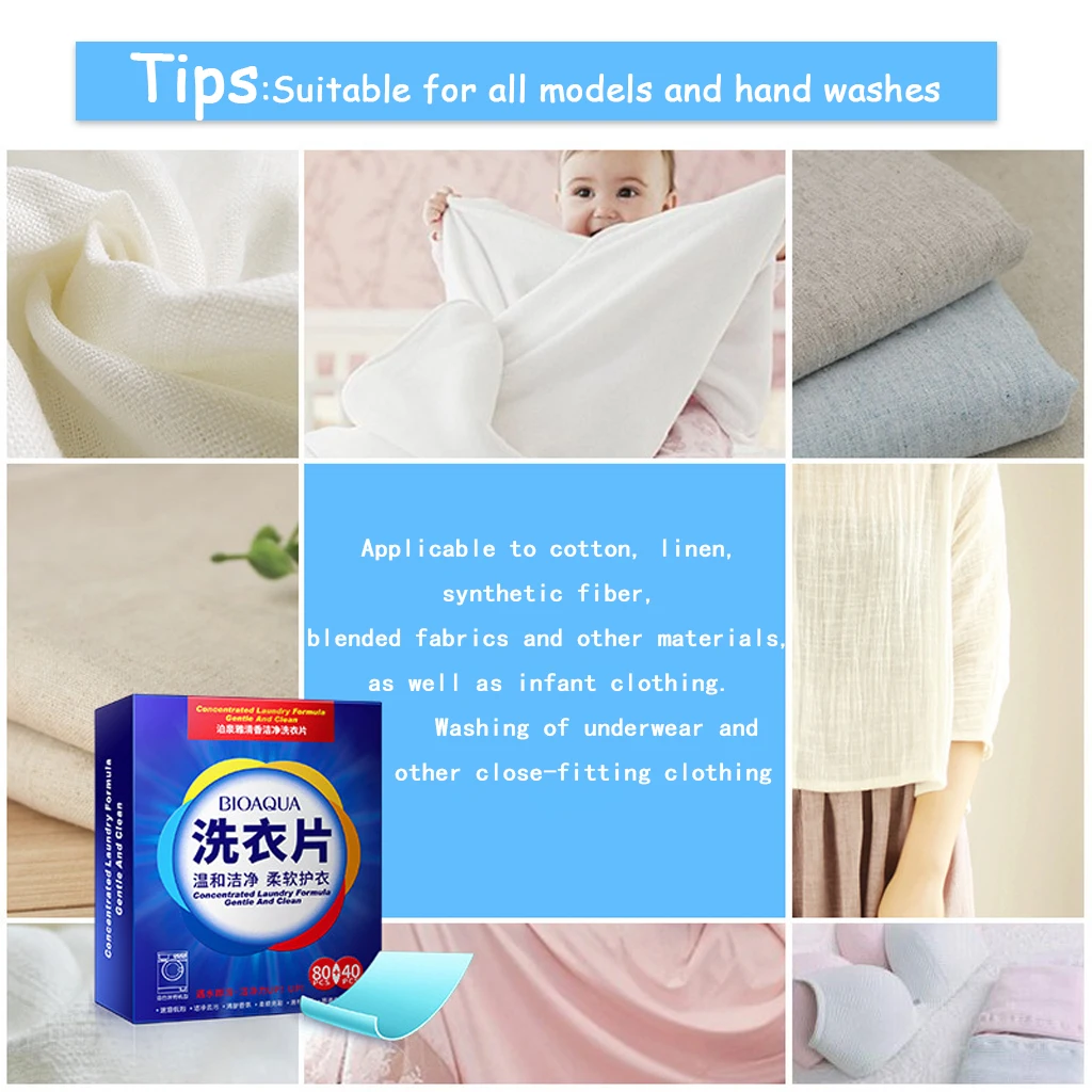 120 шт. новая формула стирального порошка для бережной стирки листы товары супер