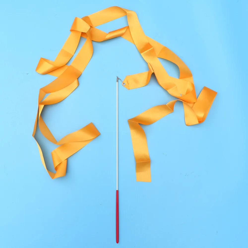 

12pcs Colorful Rhythmic Gymnastics Ribbon Dancing Gymnastics Ribbon Dancing Streamers for Kids Adults (Pink/Yellow/Tangerine