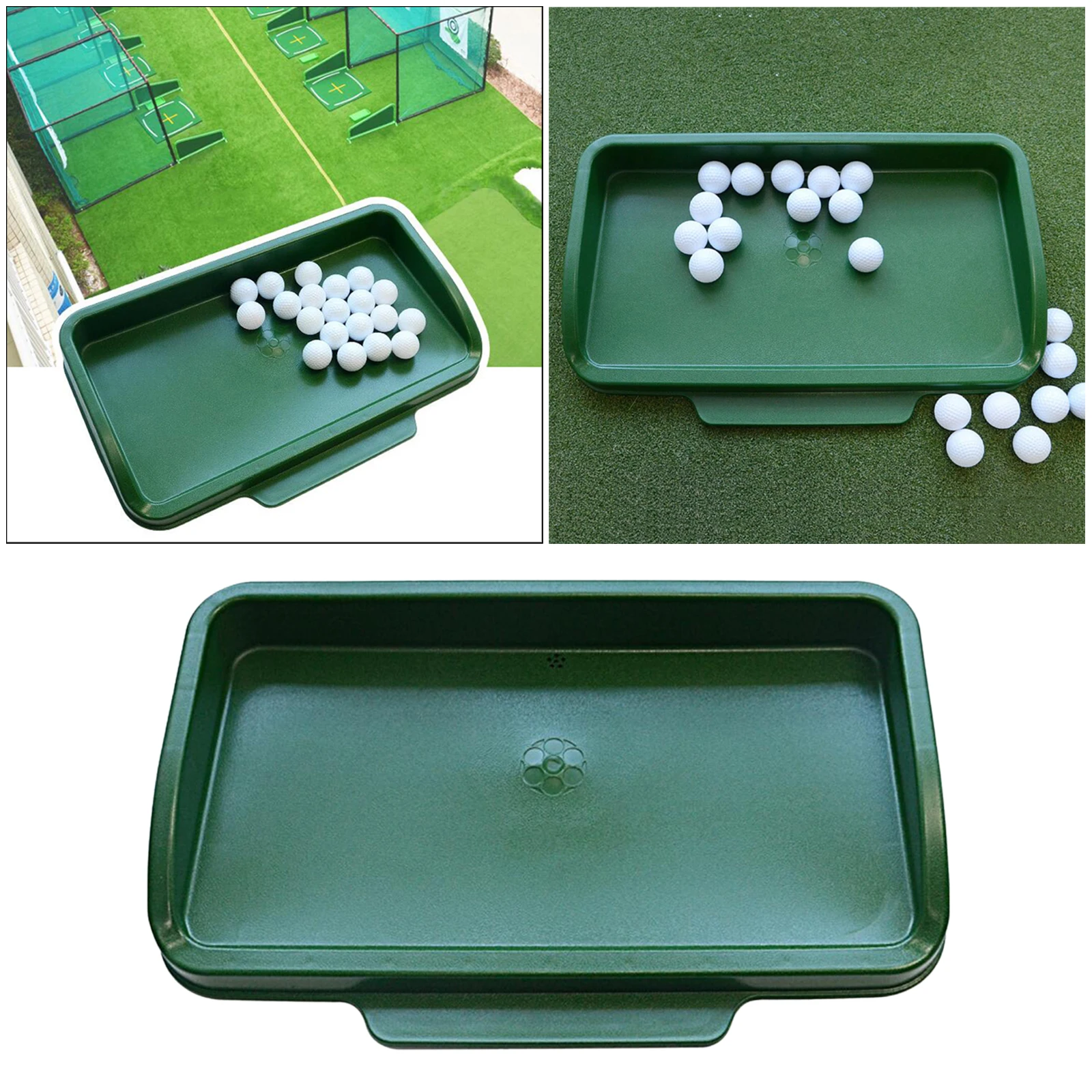 Satin Al Büyük Golf Topu Tepsisi Golfball Konteyner Topu Kutusu Uygulama Isabet Mat